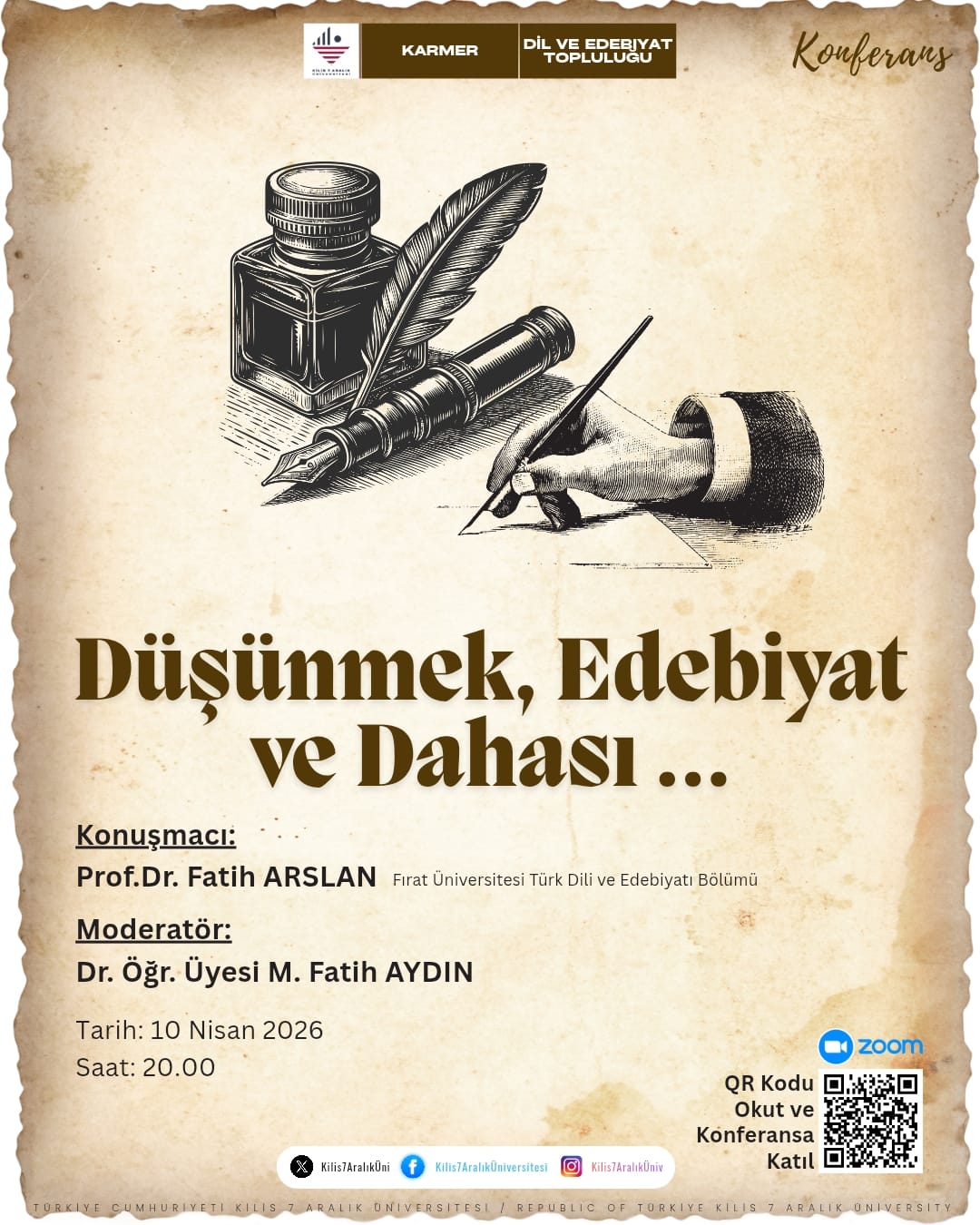 Akademi ve Kariyer Söyleşileri I: Düşünmek, Edebiyat ve Dahası
